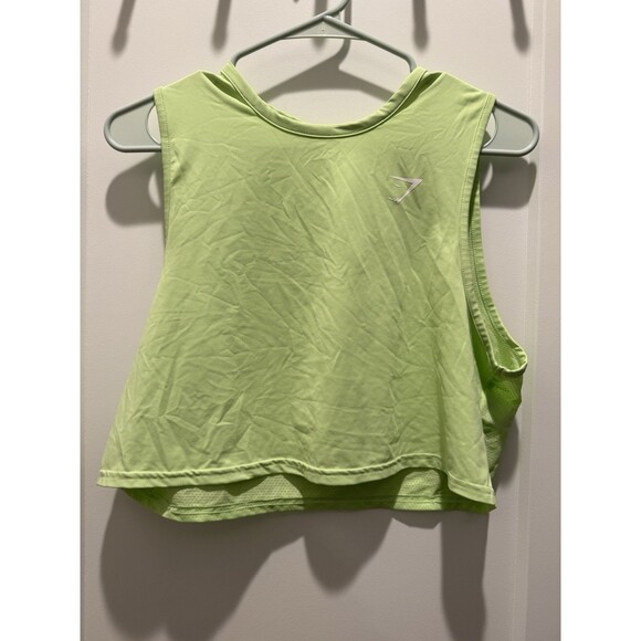 Gymshark Women's Medium M  Training Crop Tank Top Green - Picture 1 of 4